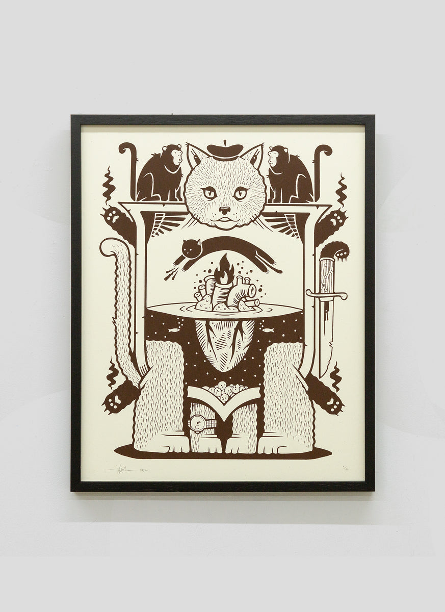 ヴィンテージのプリント絵画 Jeremy Fish Screen printing - CAT – HIDDEN CHAMPION